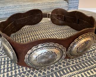 Ralph Lauren Western Concho Leather Belt