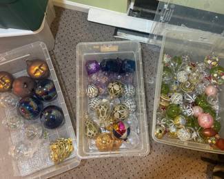 Collection of Glass Christmas Ornaments