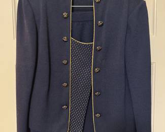 Women's St. John Navy Blue Jacket with Skirt Size 8