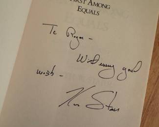 "First Among Equals, The Supreme Court in American Life" Autographed by Kenneth W. Starr