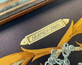 Framed Hermes Paris Silk Scarf
