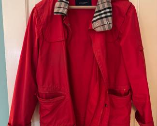 Women's Red Burberry London Windbreaker Size S