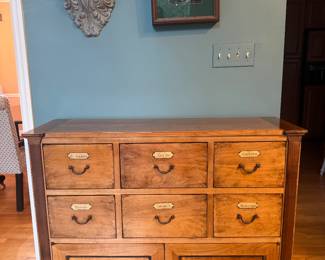 6 Drawer / 2 Door Apothecary Cabinet (45"W x 15"D x 37"H)