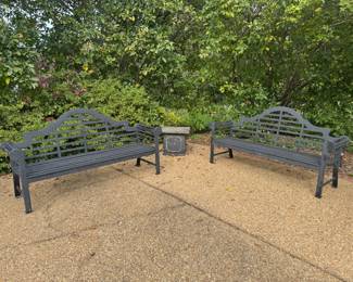 Smith & Hawken Metal Lutyens Bench (80"W x 21"D x 41" Back Height / 2 Available)