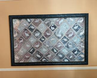 Framed Goose Pattern Wall Hanging (72"W x 47"H)