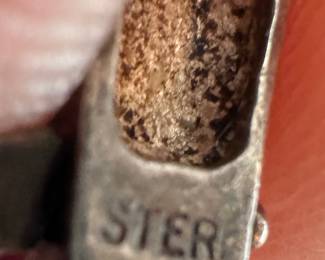 Sterling Silver Swinging Moon Stud Earrings