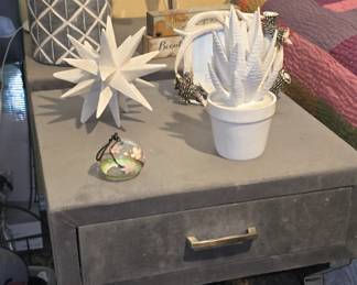 Pair of Modern Nightstands with Chrome Base and one Drawer