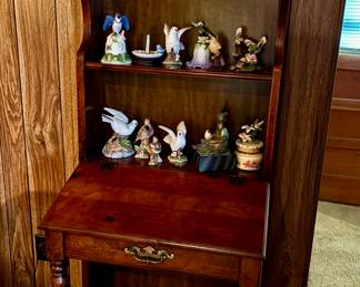 Maple writing desk with brass trim