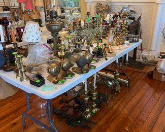 candelabra, oil lamps