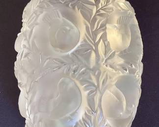 Lalique bird vase