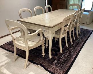 Distressed farmhouse table & chairs