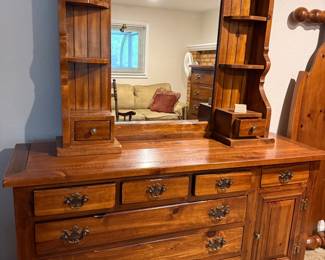 Dresser with Mirror Shelves