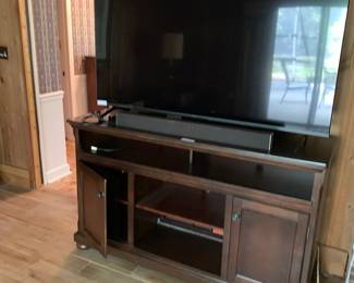Large screen, TV and console