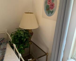 Vintage side table, and lamp set
