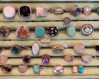 Assortment of Sterling silver rings with gorgeous stones