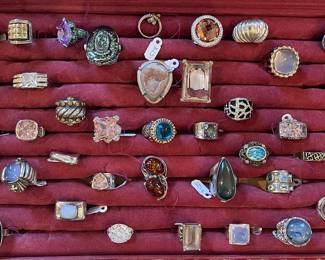 Assortment of Sterling silver rings with gorgeous stones