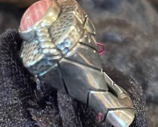 Down Malouf side of pink stone ring