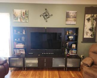 Lake mid-century modern design entertainment center and smart TV