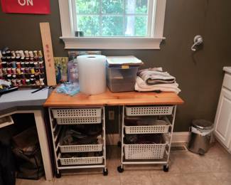 Craft room with knitting items