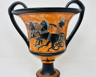 71 GreekRevivalKraterVase279HandPaintedChariotSceneGreece