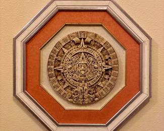 17 MayanAztecCalendarSculpturalWallArtOctagonFrame
