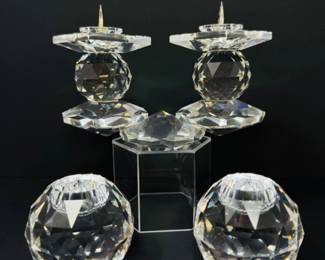 48 SwarovskiCrystalCandleHoldersSetDoublePinStyleCrystalBall