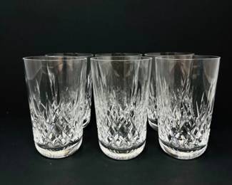 42 6WaterfordStyleDiamondCutCrystalTumblerswRoundedBase