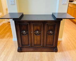 2 ExpandableTopWoodBarCabinetLiquorChestStorage