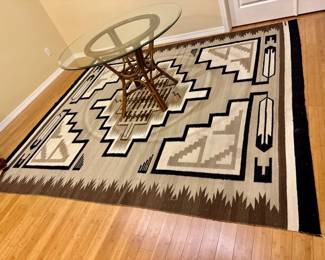 20 LargeNavajoStyleWoolRugGeometricDesignNeutralEarthTones