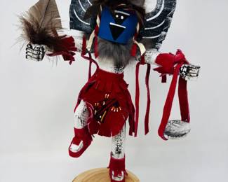 91 SignedCrowMotherKachinaDollHandcraftedRedBlack