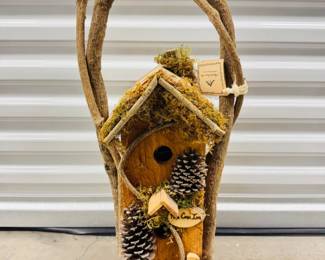 133 AppalachianArtPineConeInnRusticBirdhouseNewwTag