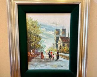 52 DavidPelbamOilPaintingParisStreetSceneGreenVelvetFrame