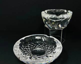 51 SwarovskiWaterfordCrystalAshtrays2PieceLot