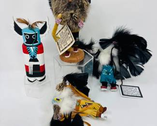 85 4NavajoKachinaDollsEagleDancerOwlCrowMotherStyles