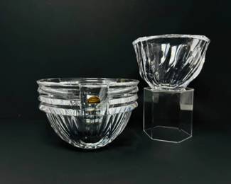 26 OrreforsSwedenCrystalBowlsAirtouchDesignSwirledBowl