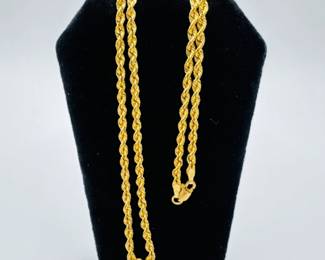 14 14KGoldRopeChainNecklace18SparklyTwist26g