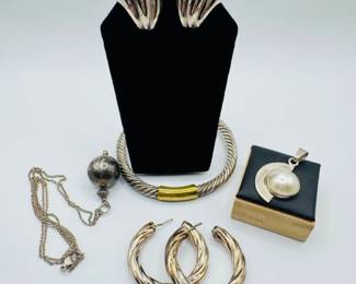 46 SterlingSilverJewelryLot925MixedDesignsTotalWeight7407g