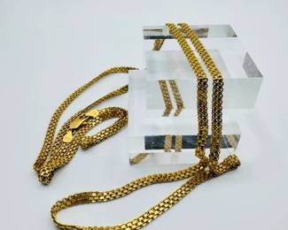 16 14KGoldExtraLongBoxLinkChainNecklace3016g