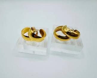 13 14KGoldBoldHoopEarringsSetof2672g