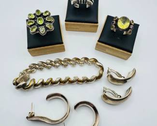 45 SterlingSilverGemstoneJewelryLot925MixedDesigns8252g
