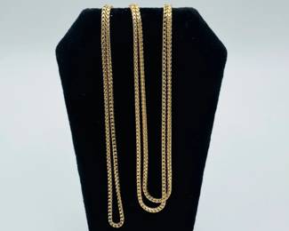 37 14KGoldFrancoStyleChainNecklace30ExtraLong1071g