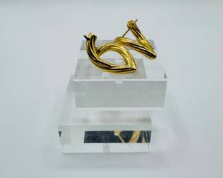17 18KPesaventoDesignerGoldToneTwistedHoopEarrings577g