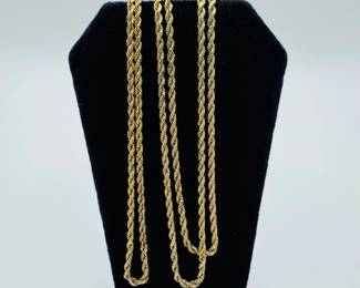 24 14KExtraLongChunkyGoldRopeChainNecklace143g