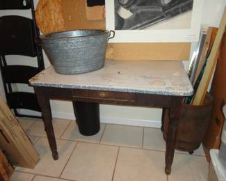 Antique Enamel Table