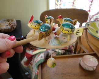 Russian Vintage Pecking Chickens