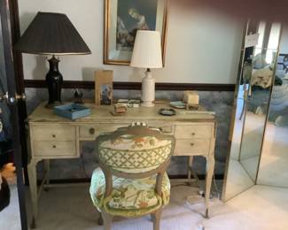 Mid century modern desk with chair