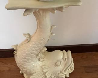 Pr. Of 1980s Koi fish shaped console or plant stand base made of formed resin in off white. Presale ……Each $700 or pair for. $1300