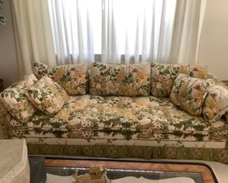 1980s MCM floral sofa and matching loveseat.  In excellent condition.  Presale $250
