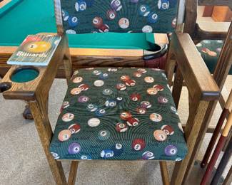 OK seriously these Vintage Pool Table Bar Stools are amazing! We have 2 and with cocktail holder - YASSSSSS