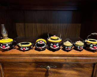 Tilso Redware Black Clown Pieces